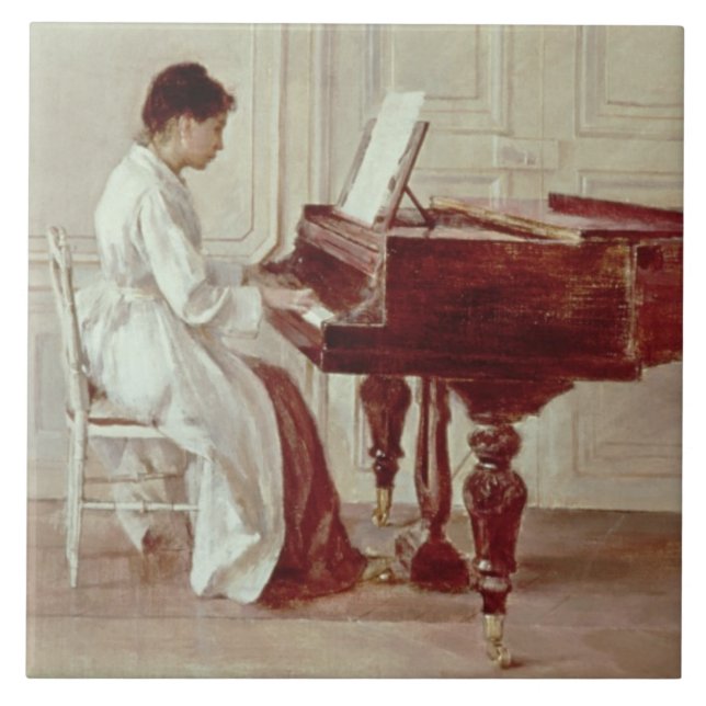 No piano, 1887 (óleo em canvas) (Frente)