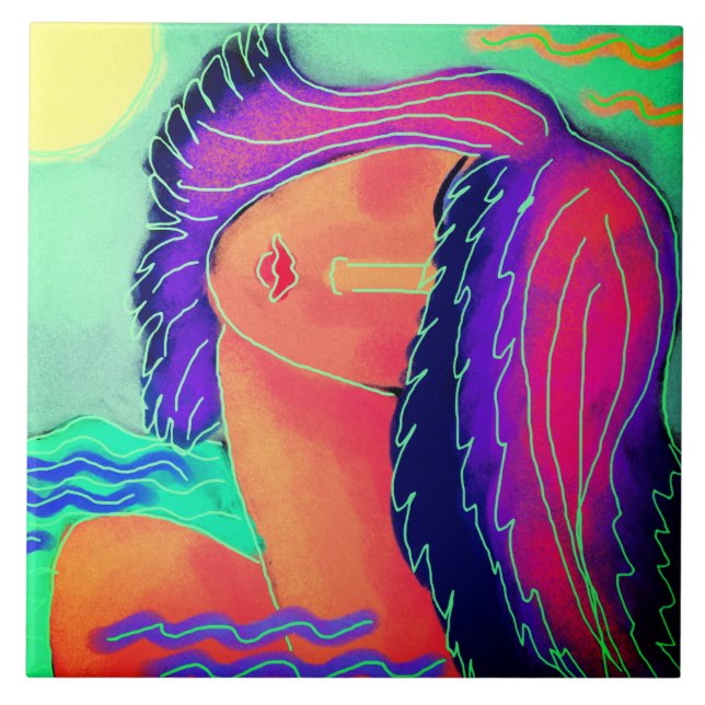 No retrato de Abstrato do Sol de uma Mulher (Frente)