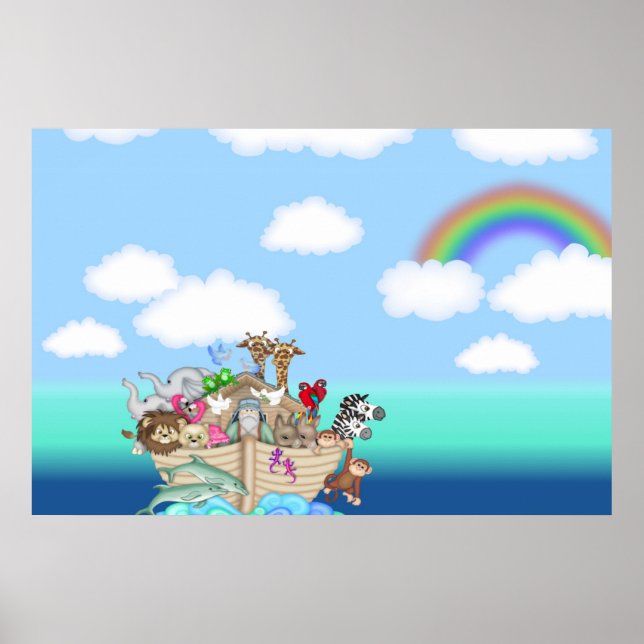 Noahs Ark Wall Mural Poster Baby Nursery Room (Frente)