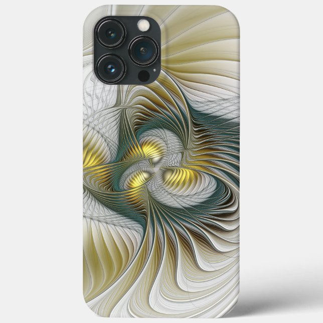 Nobre Ouro Teal Abstrato Fantasy Arte Fractal (Verso)