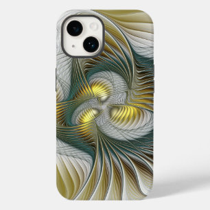 Nobre Ouro Teal Abstrato Fantasy Arte Fractal
