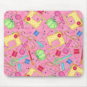 Noções Sewing cor-de-rosa Mousepad