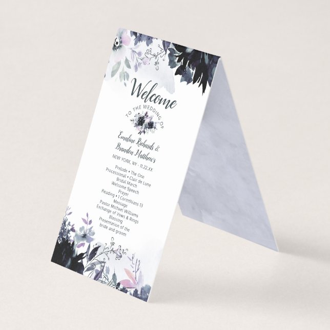 Nocturnal Floral Elegant Wedemony Program (Frente)
