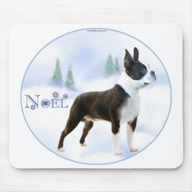 Noel Boston Terrier Mousepad (Frente)