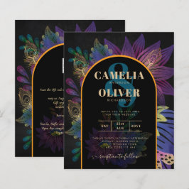 Noir Peacock Jewel Tones Casamento Floral