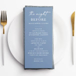 Noite Antes. Modelo do Janto de ensaio azul-poeire<br><div class="desc">Menu de janto de ensaio azul empoeirado com um toque litorâneo macio,  perfeito para casamentos náuticos ou de praia temáticos. Esta noite minimalista antes do pastel modelo é totalmente editável e fácil de personalizar. Excelente para comemorações modernas,  rústicas ou à beira-mar. Material de papelaria disponível na minha loja.</div>