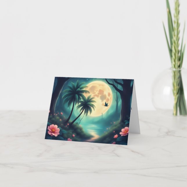 Noite Assustadora Sobre Águas Tropicais - Cartão D (Frente)