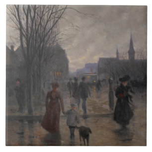 Noite chuvosa na avenida de Hennepin, c.1902