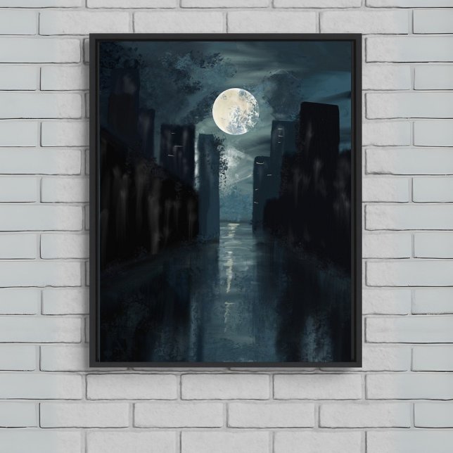 Noite da cidade iluminada - Arte da parede Canvas  (Criador carregado)