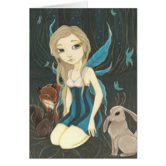 Noite da floresta - cartão feericamente de