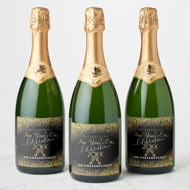 Noite de Ano Novo Elegante com Champanhe (Garrafas)