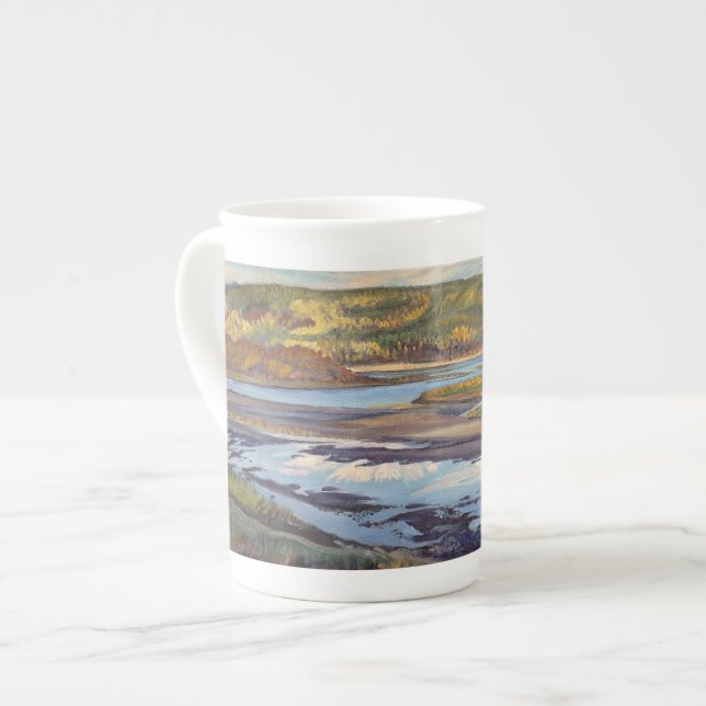 Noite de Athabasca - caneca da porcelana de osso (Frente Esquerda)