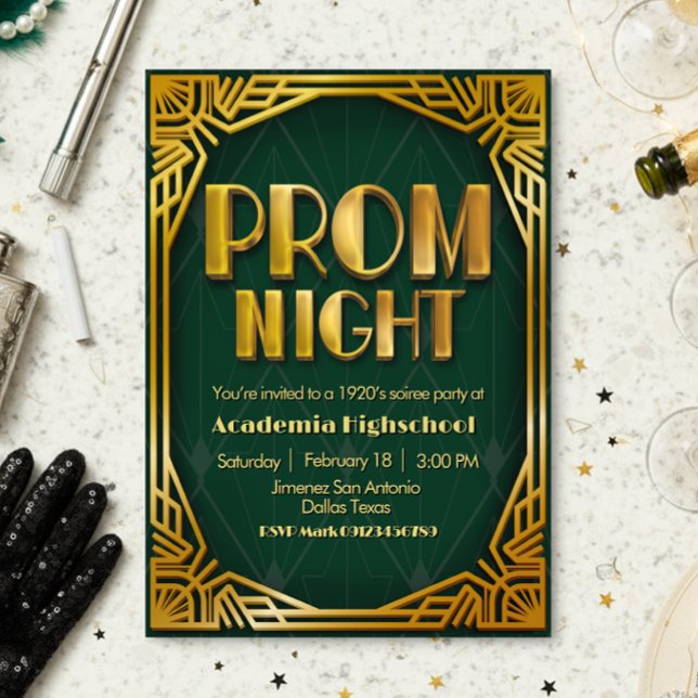 Noite de Baile - Convite Gatsby (Prom Night - Gatsby Invitation)