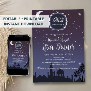 Noite de Convite Elegante para Iftar de Ramadan Me