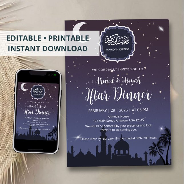 Noite de Convite Elegante para Iftar de Ramadan Me (Criador carregado)