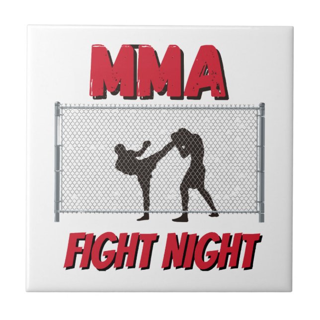 Noite de Luta de MMA texto e Silhueta de Dois Luta (Frente)