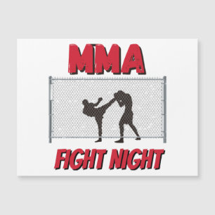 Noite de Luta de MMA texto e Silhueta de Dois Luta
