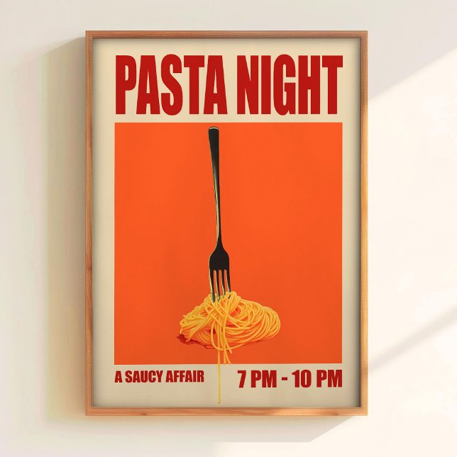 Noite de Macarrão Impressão Arte Retro de Comida M (Criador carregado)