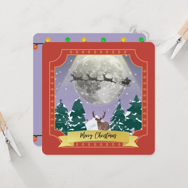 Noite de Natais vintages Modernos com Papais noeis (Frente/Verso In Situ)