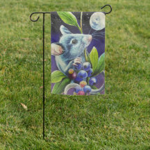 Noite de Verão, Mouse Moon & Berries - Arte de Aqu