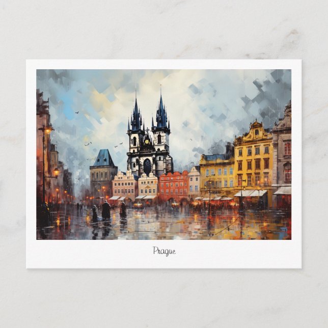 Noite do cartão postal Praga na República Checa (Frente)