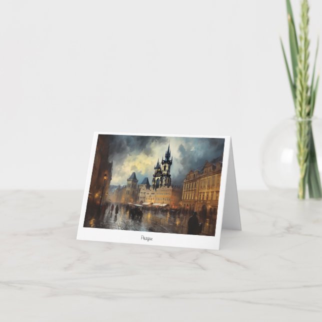 Noite do cartão postal Praga na República Checa (Frente)