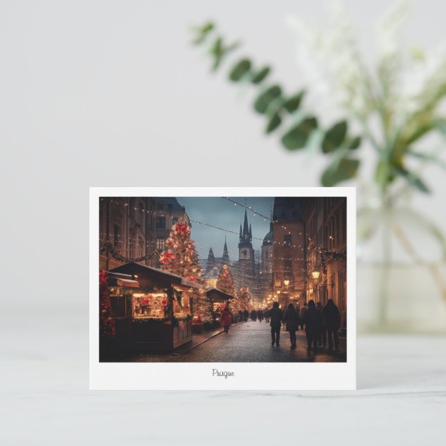 Noite do cartão postal Praga na República Checa (Em pé/Frente)