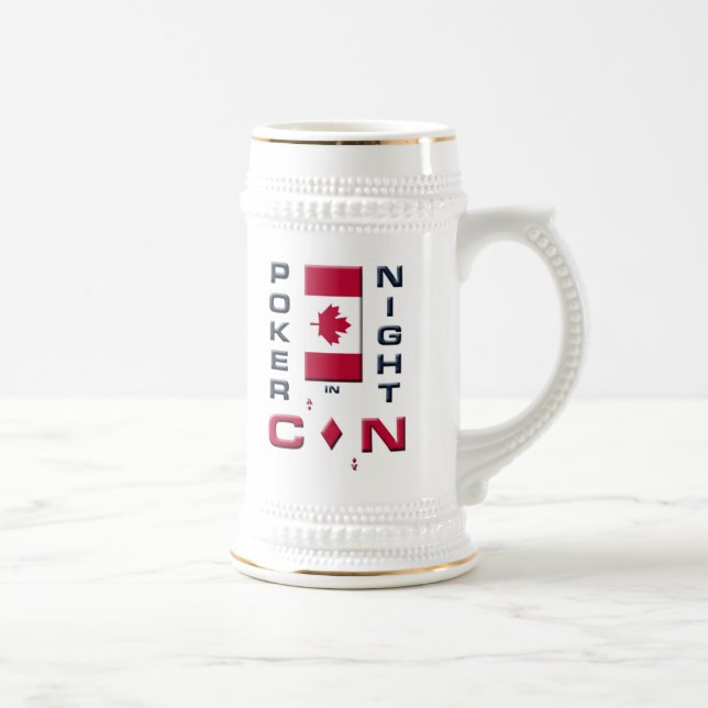 Noite do póquer na caneca da caneca de cerveja da (Direita)