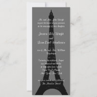 Noite em Convite para Casamento em Paris