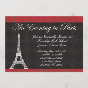 Noite em convites do baile de formatura do tema de