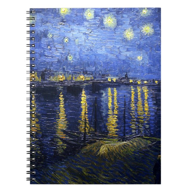 Noite estrelado de Van Gogh sobre o caderno de (Frente)