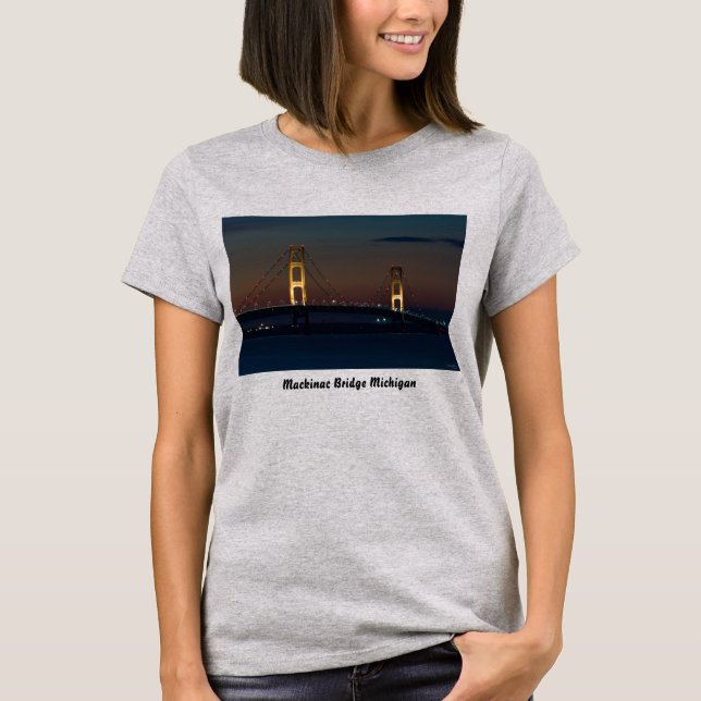 Noite Na Camisa Da Ponte Mackinac (Frente)
