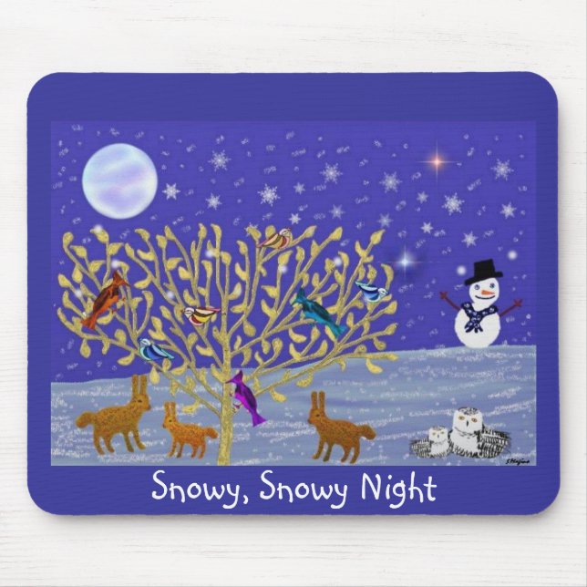 Noite nevado, nevado Mousepad (Frente)