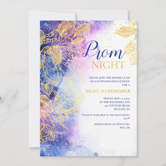 Noite para lembrar do convite para Baile de format (Frente)