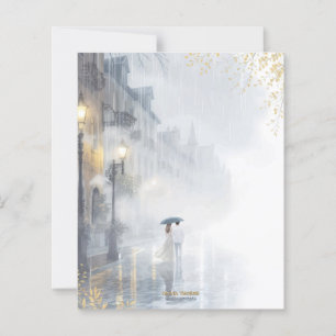 Noite Romântica de Chuva - Papel de Carta Elegante
