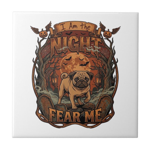 NoiteAm Medo De Mim Pug Halloween Lua_1 (Frente)