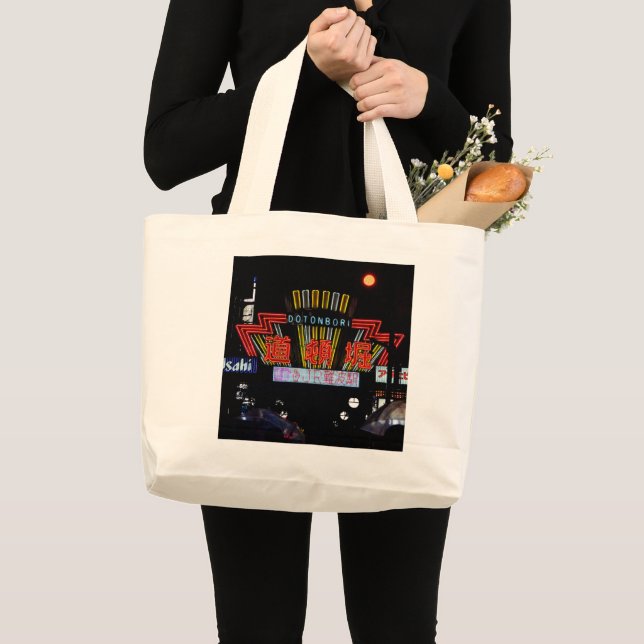 Noites Dotonbori Osaka Japão Bolsa Grande Tote (Frente (produto))