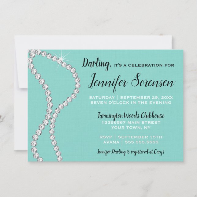 Noiva Bling & Glam Celebrar Partido Tiara Chá (Frente)