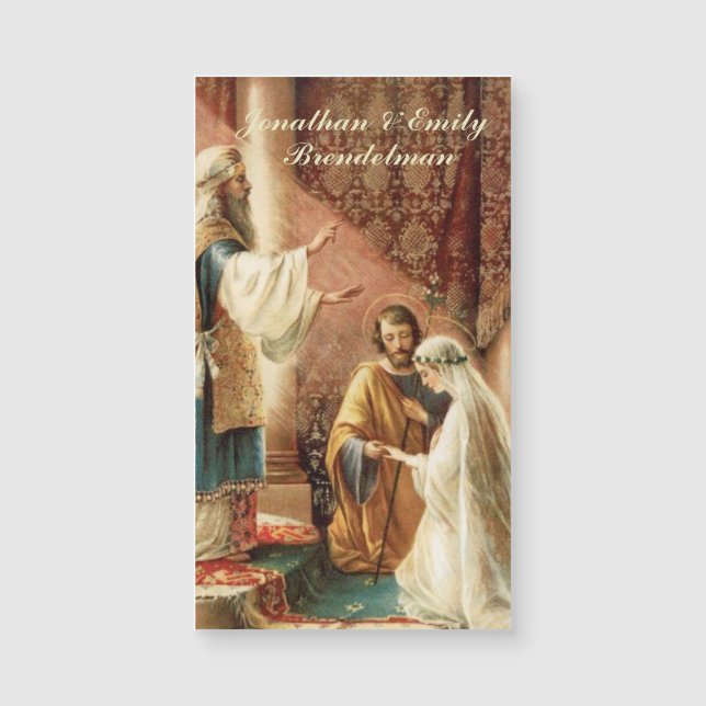 Noiva Casamento Católico Favorece Cartões Magnétic (Frente)