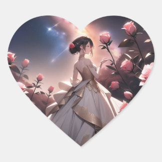 Noiva com Adesivo em Forma de Coração com Rosas Co