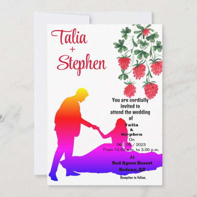 Noiva com Convite para o Groom (Frente)