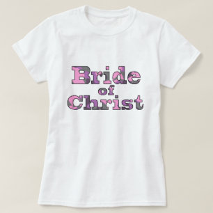 Noiva da camisa roxa do camo do cristo