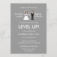 Noiva De 8 Bits E Convite De Casamento De Noite