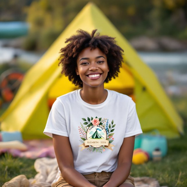 Noiva de Acampamento Despedida de Solteira (Custom Camp Bride Bachelorette Tri-Blend Shirt)