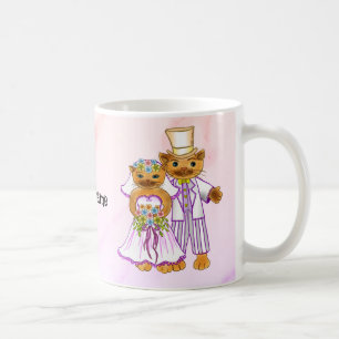 Noiva de Cat e canecas personalizadas do Groom