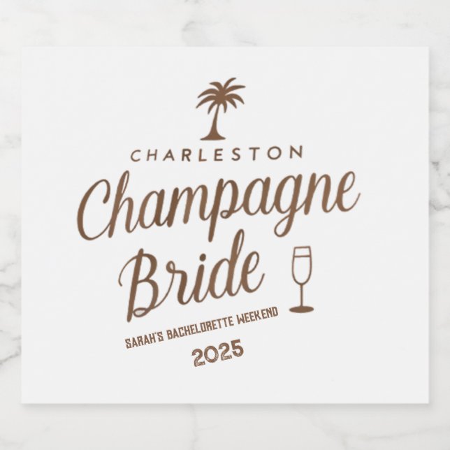 Noiva de Champanhe Charleston Personalizado Bate-v (Rótulo Único)
