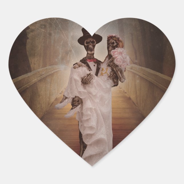 noiva de esqueleto e adesivos (Frente)