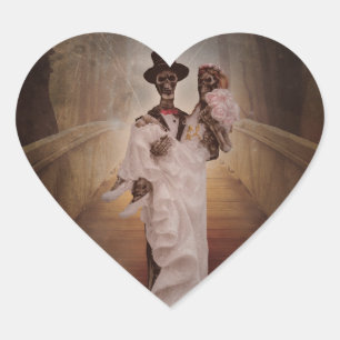 noiva de esqueleto e adesivos