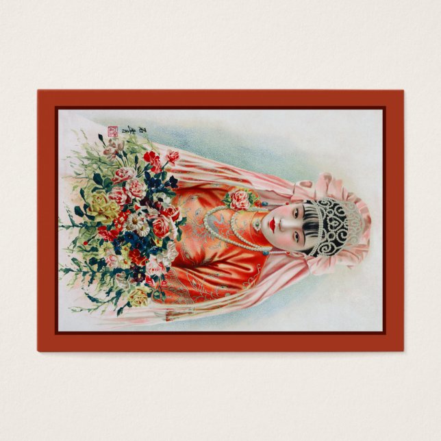 Noiva de Vermelho no Casamento Chinês em Xangai (Frente)