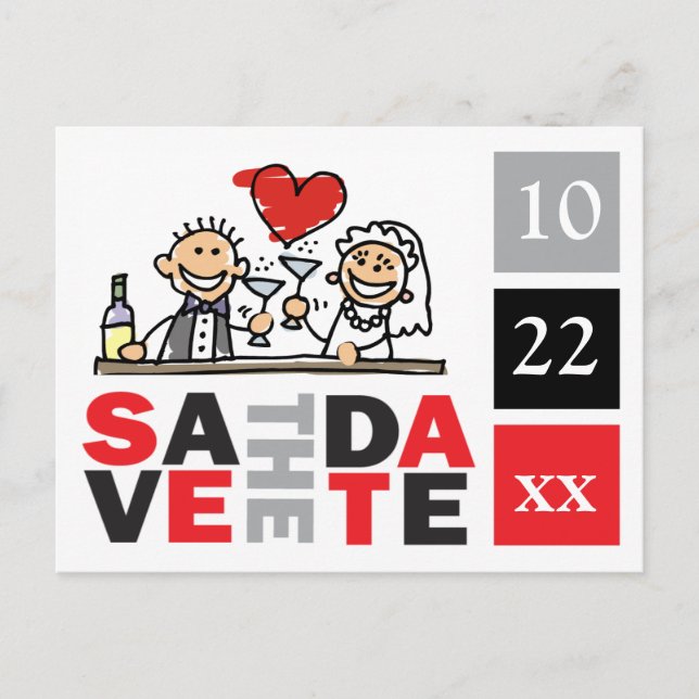 Noiva E Almoço Salvem Os Cartões De Data (Frente)